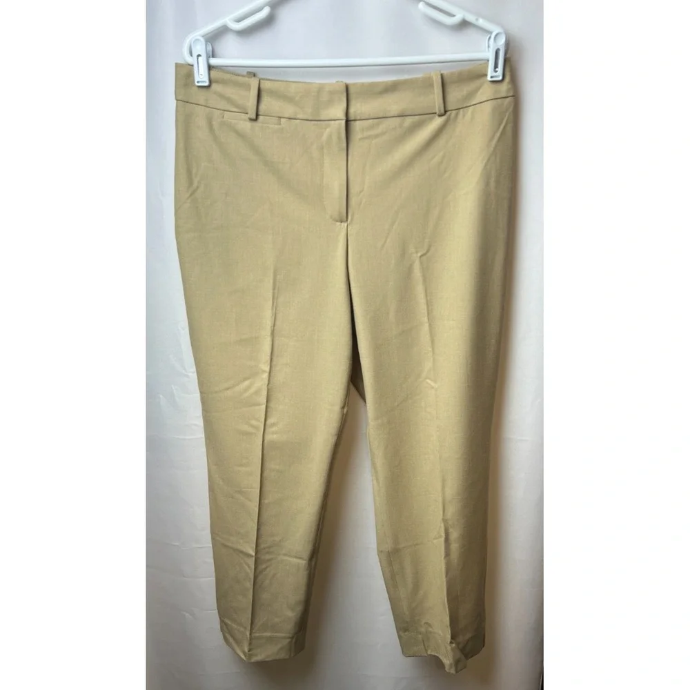 Talbots Pants Womens 12 Beige Curvy Crop Capri Stretch Pockets Casual NWT